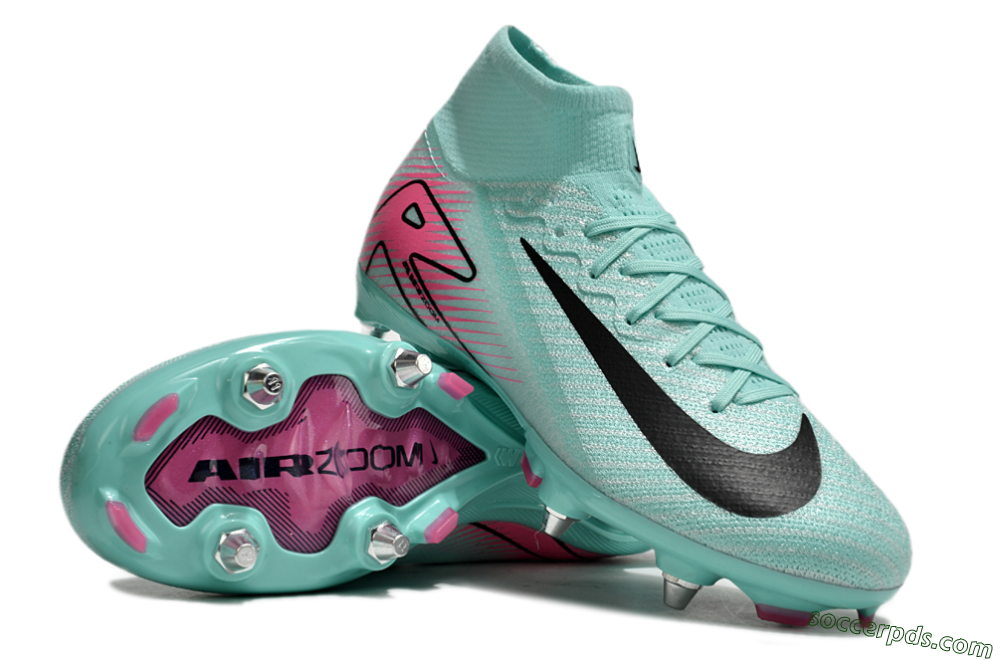Nike Air Zoom Mercurial Superfly 10 Elite SG High-Tops Football Boots - Jade/Black/Pink 3