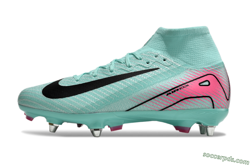 Nike Air Zoom Mercurial Superfly 10 Elite SG High-Tops Football Boots - Jade/Black/Pink 2