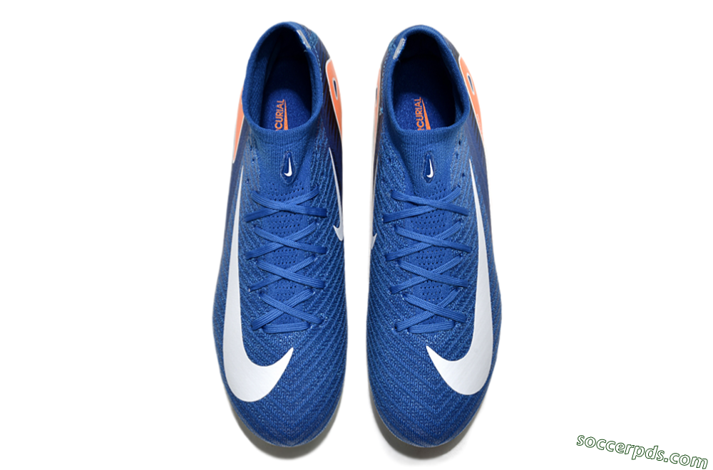Nike Air Zoom Mercurial Superfly 10 Elite FG High-Tops Football Boots - Blue/White/Orange 4