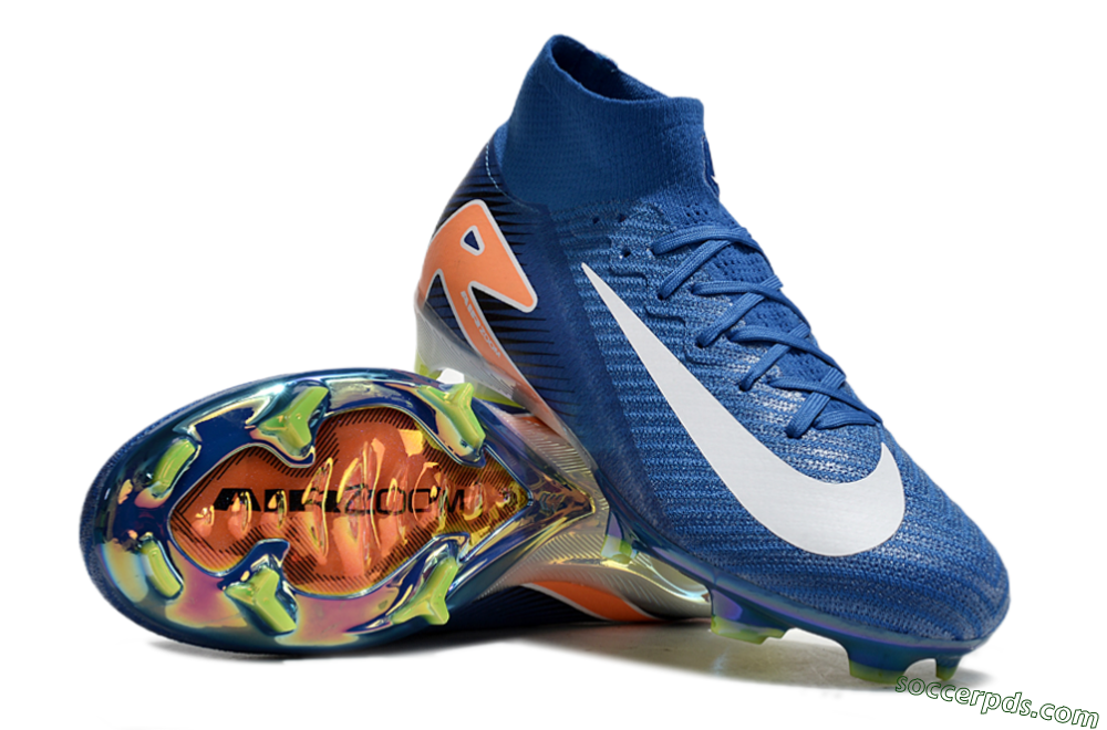 Nike Air Zoom Mercurial Superfly 10 Elite FG High-Tops Football Boots - Blue/White/Orange 3