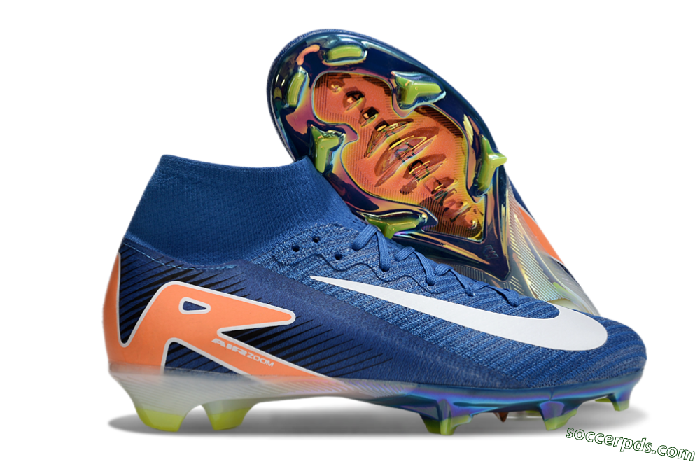 Nike Air Zoom Mercurial Superfly 10 Elite FG High-Tops Football Boots - Blue/White/Orange 1