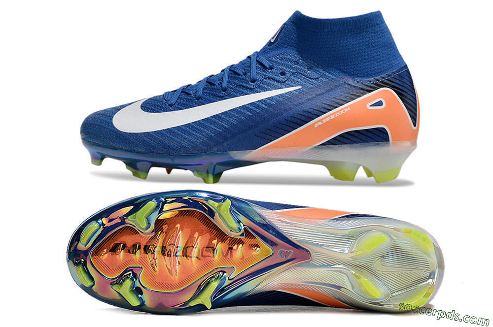 Nike Air Zoom Mercurial Superfly 10 Elite FG High-Tops Football Boots - Blue/White/Orange 0