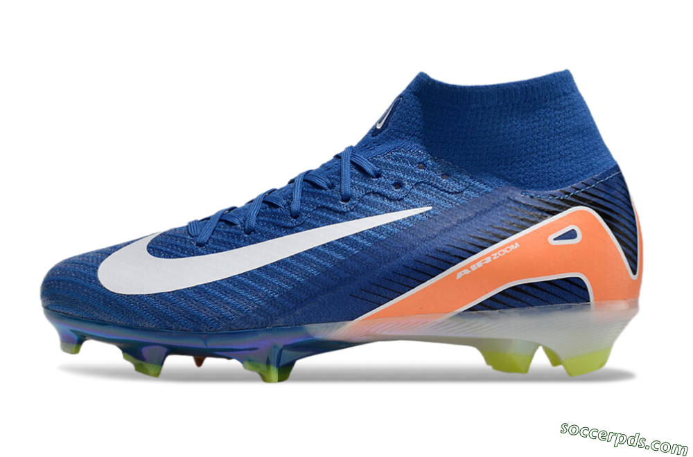 Nike Air Zoom Mercurial Superfly 10 Elite FG High-Tops Football Boots - Blue/White/Orange 2