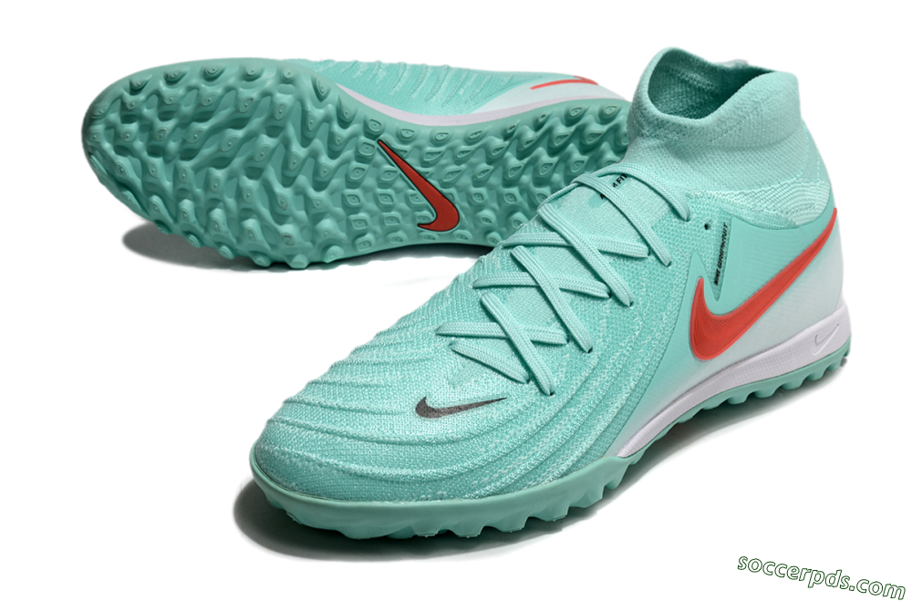 Nike Phantom Luna Elite TF High-Tops Football Shoes - Jade/Red/White 3