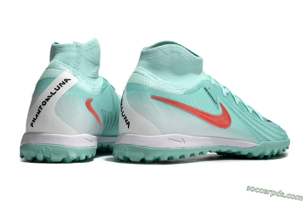 Nike Phantom Luna Elite TF High-Tops Football Shoes - Jade/Red/White 6