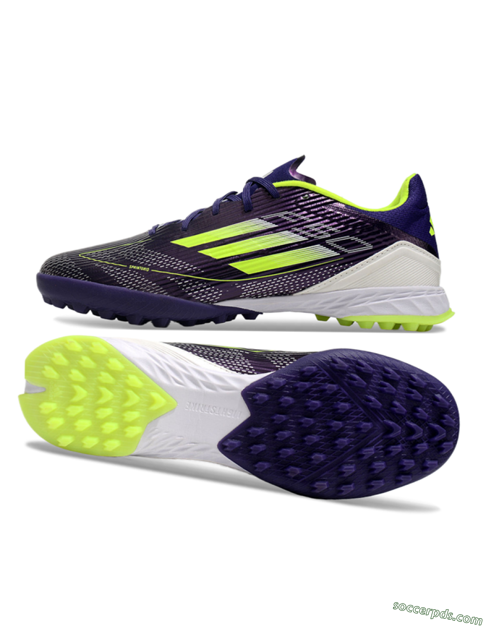 Adidas F50 Pro TF Low-Tops Football Shoes - Purple/Yellow/Blue 0
