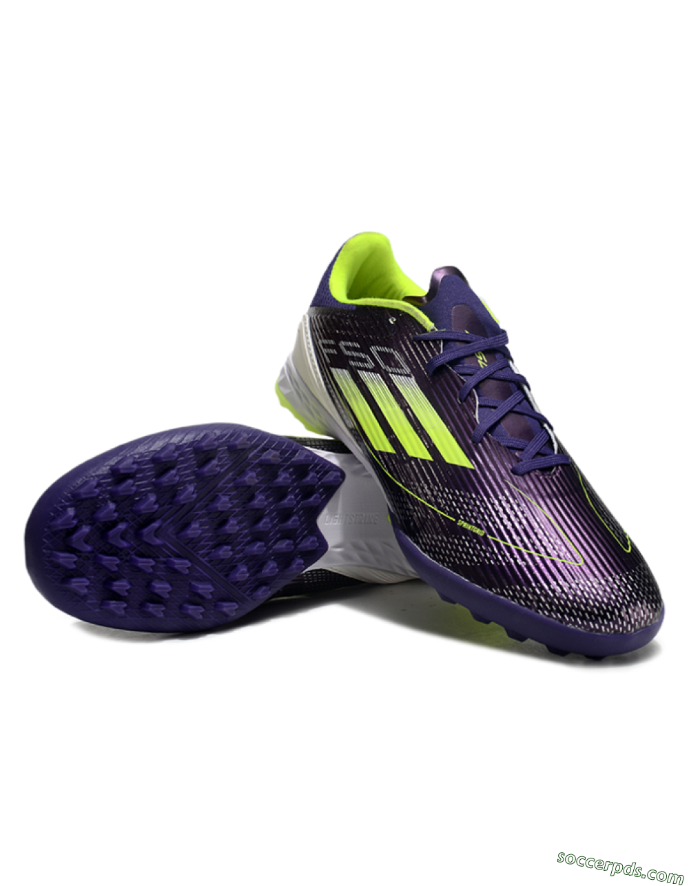 Adidas F50 Pro TF Low-Tops Football Shoes - Purple/Yellow/Blue 3