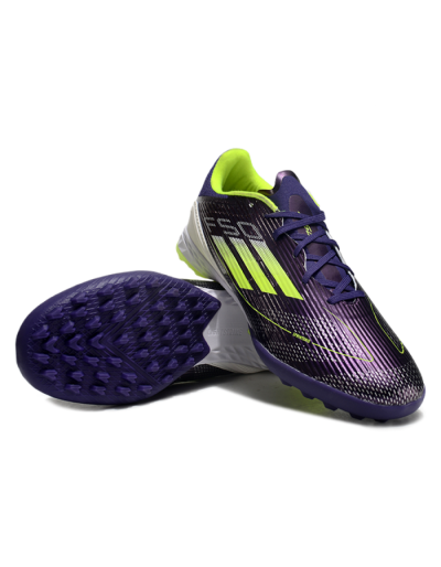 Adidas F50 Pro TF Low-Tops Football Shoes - Purple/Yellow/Blue