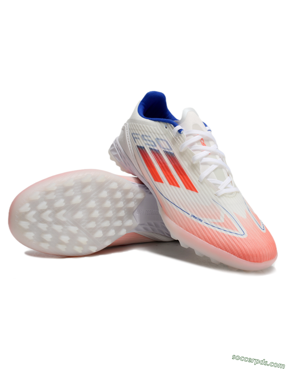 Adidas F50 Pro TF Low-Tops Football Shoes - White/Red/Blue 3