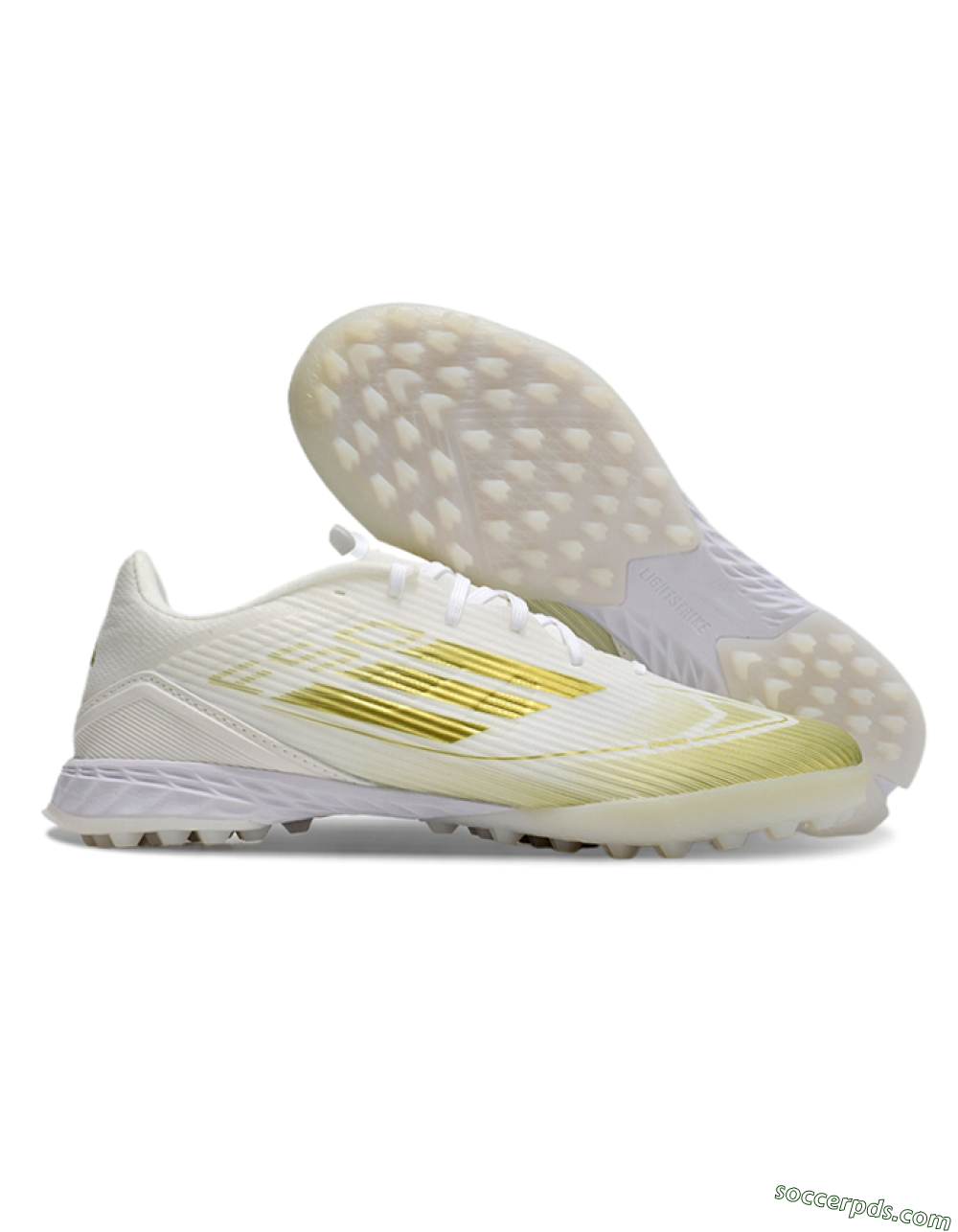 Adidas F50 Pro TF Low-Tops Football Shoes - White/Gold 1