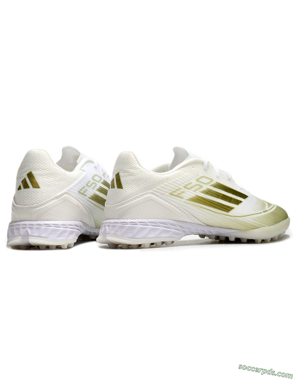 Adidas F50 Pro TF Low-Tops Football Shoes - White/Gold 6