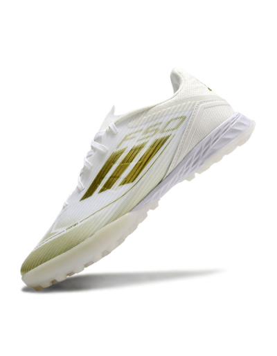 Adidas F50 Pro TF Low-Tops Football Shoes - White/Gold