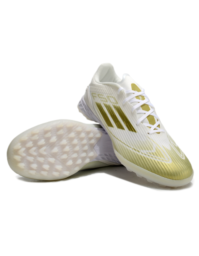 Adidas F50 Pro TF Low-Tops Football Shoes - White/Gold