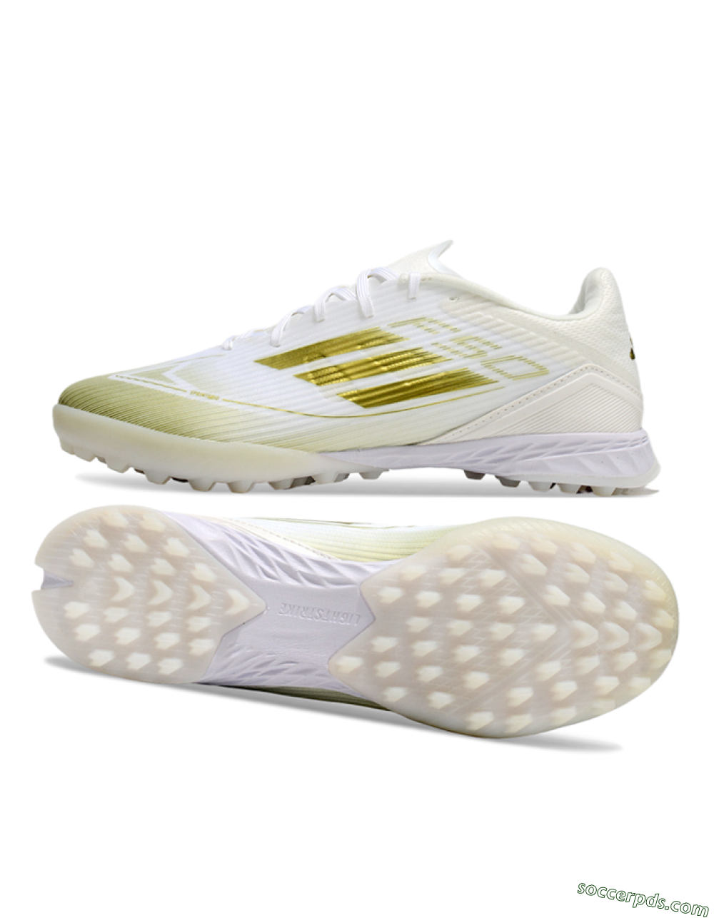 Adidas F50 Pro TF Low-Tops Football Shoes - White/Gold 0