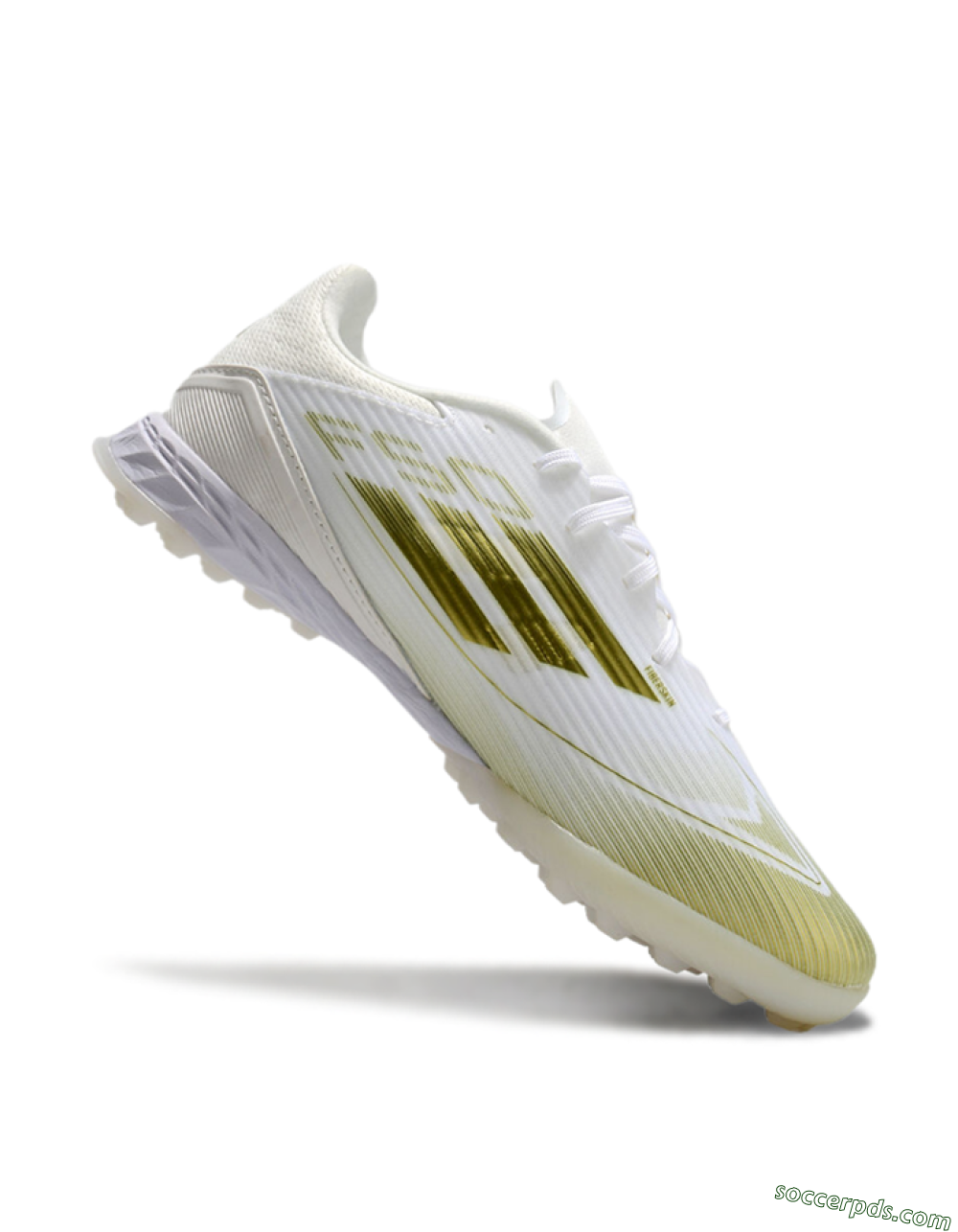 Adidas F50 Pro TF Low-Tops Football Shoes - White/Gold 4