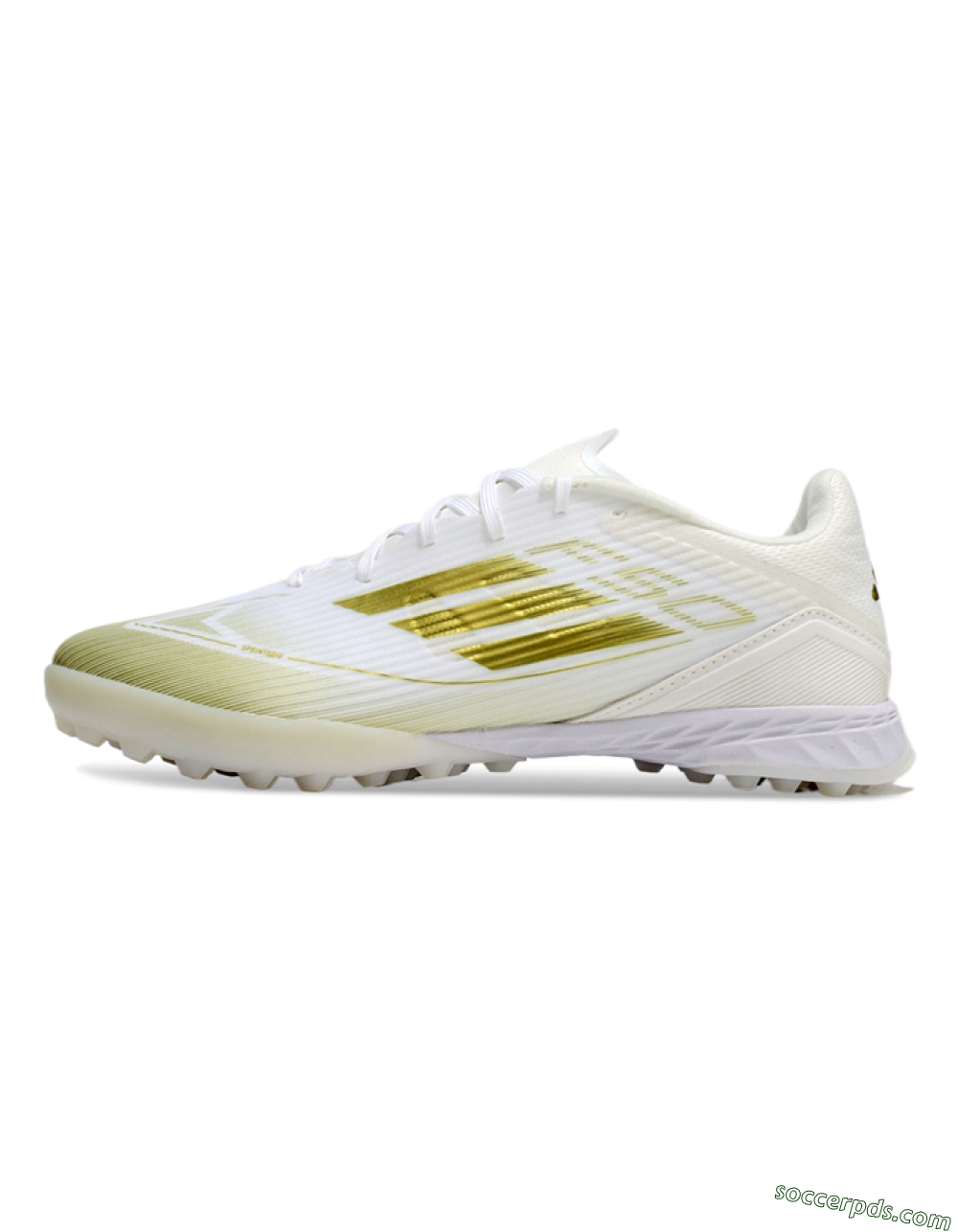 Adidas F50 Pro TF Low-Tops Football Shoes - White/Gold 2