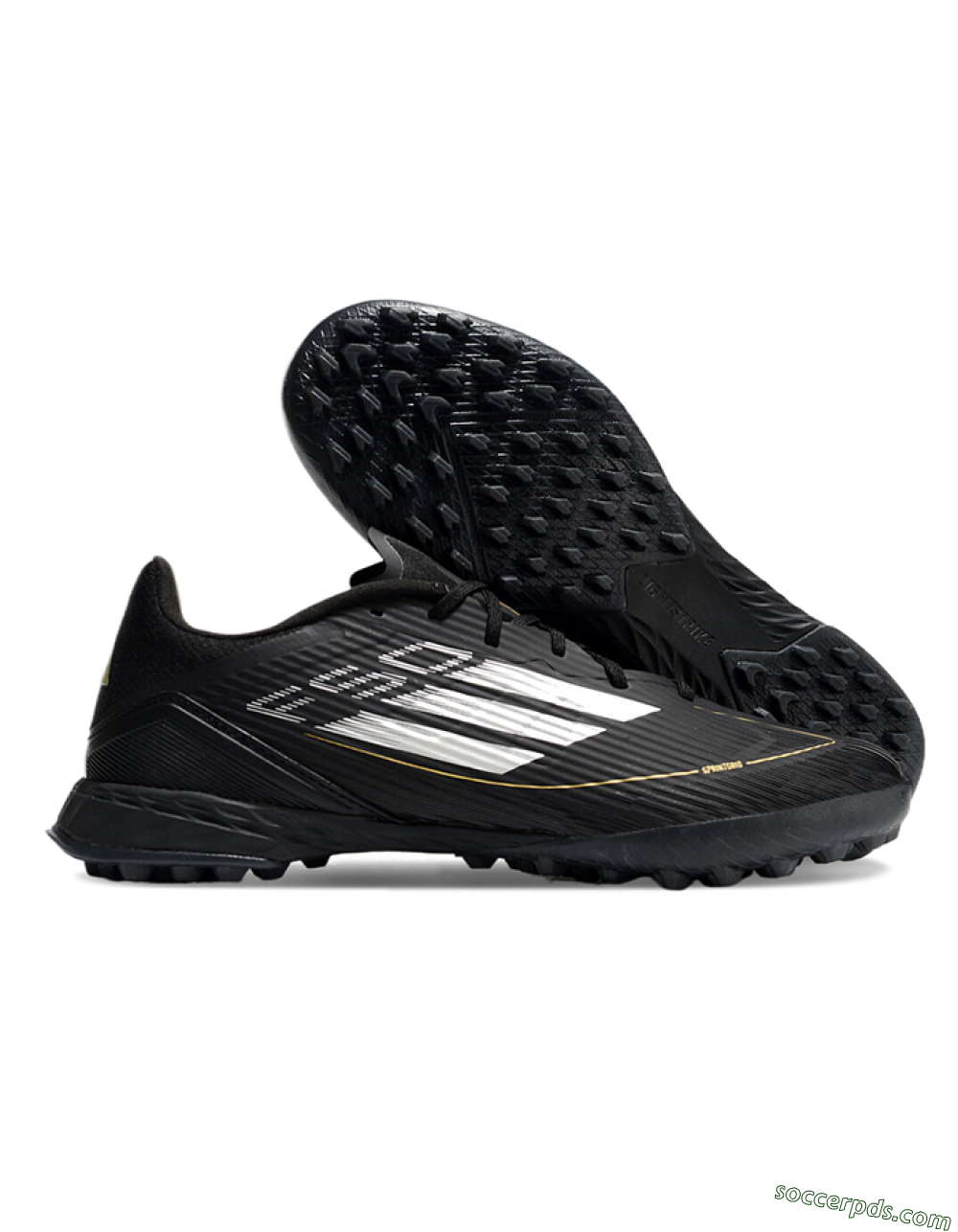 Adidas F50 Pro TF Low-Tops Football Shoes - Black/White/Gold 1