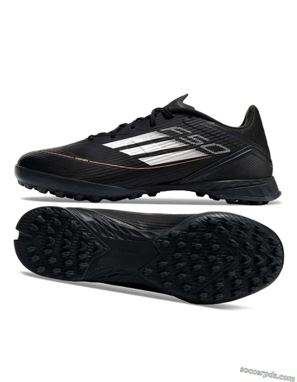 Adidas F50 Pro TF Low-Tops Football Shoes - Black/White/Gold 0