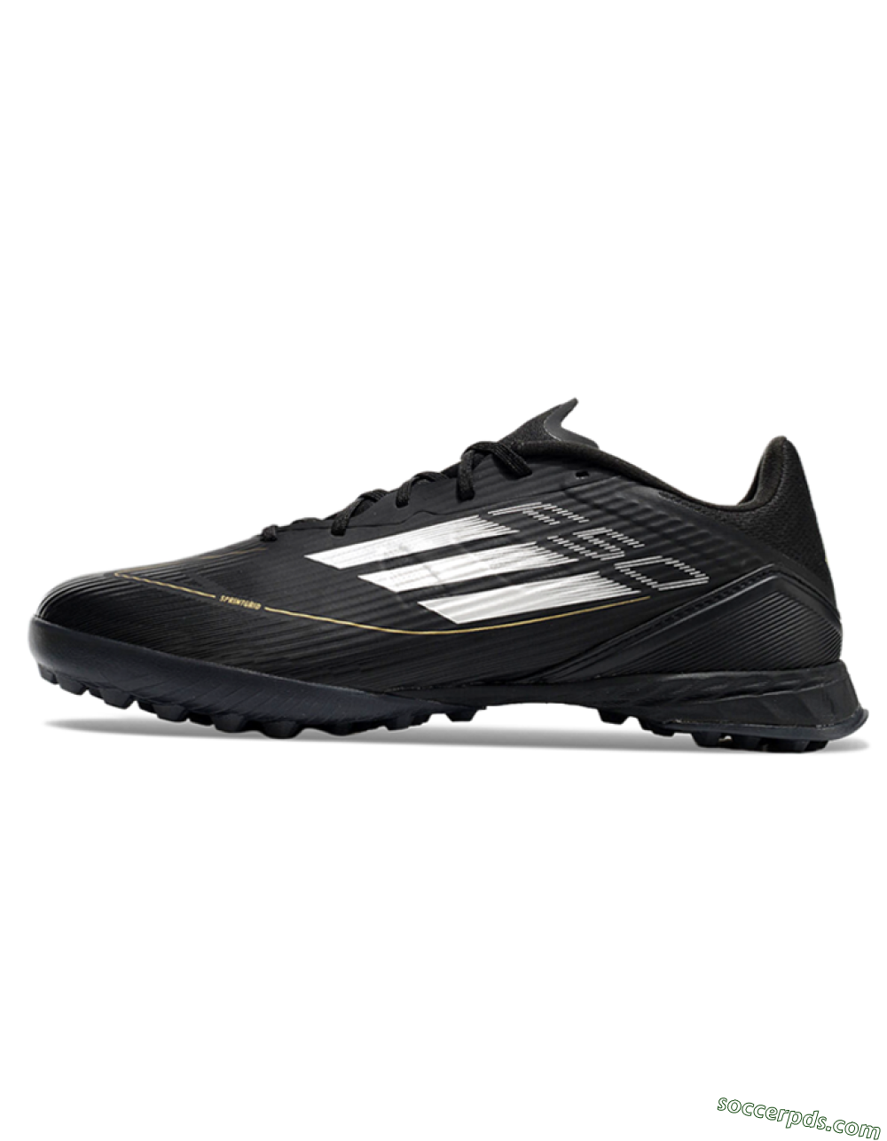 Adidas F50 Pro TF Low-Tops Football Shoes - Black/White/Gold 2