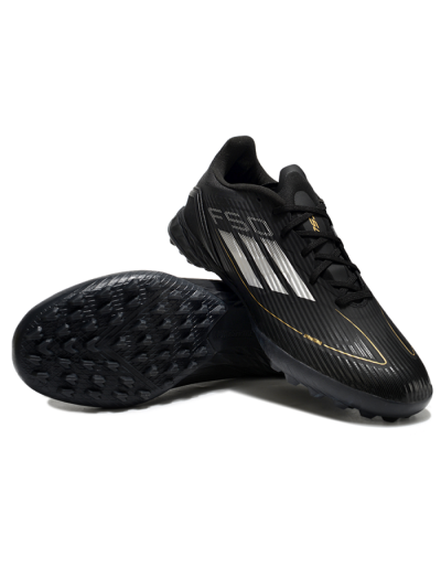 Adidas F50 Pro TF Low-Tops Football Shoes - Black/White/Gold