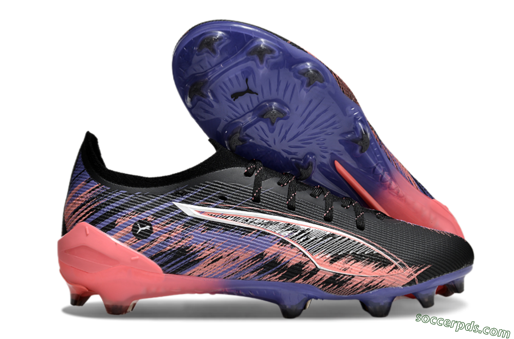 Puma Ultra Ultimate FG Low-Tops Football Boots - Black/White/Purple/Pink 1