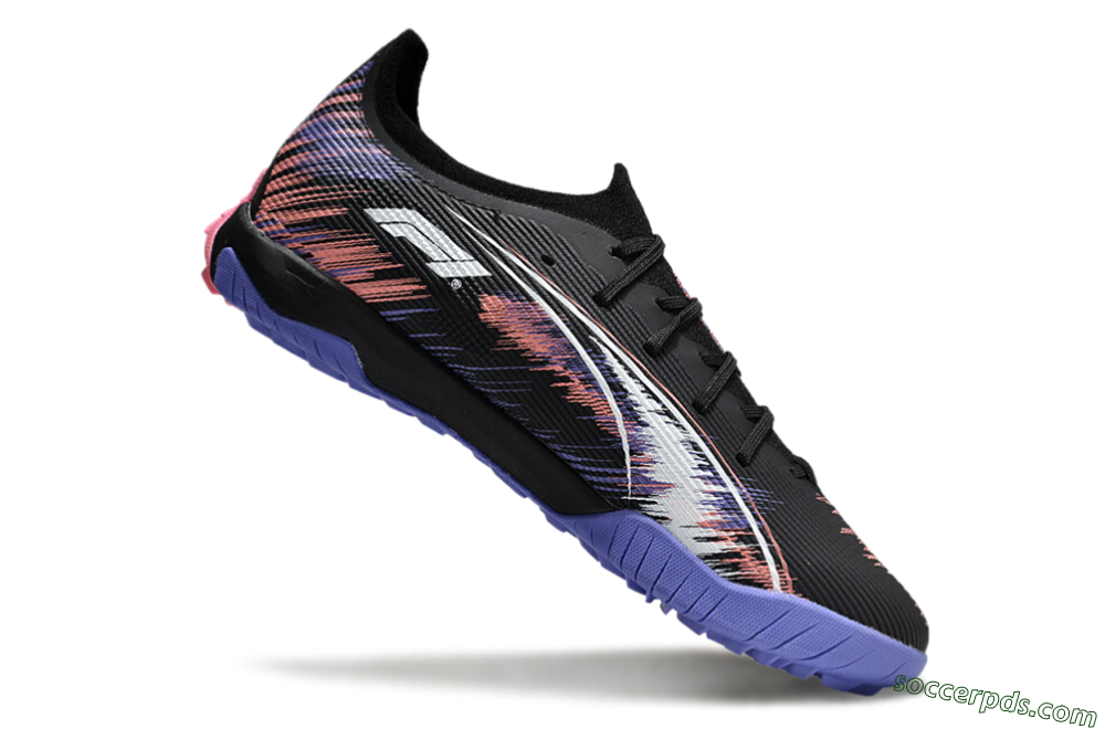 Puma Ultra Ultimate TF Low-Tops Football Shoes - Black/White/Purple/Pink 4