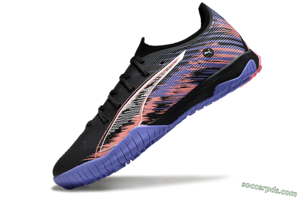 Puma Ultra Ultimate TF Low-Tops Football Shoes - Black/White/Purple/Pink 5