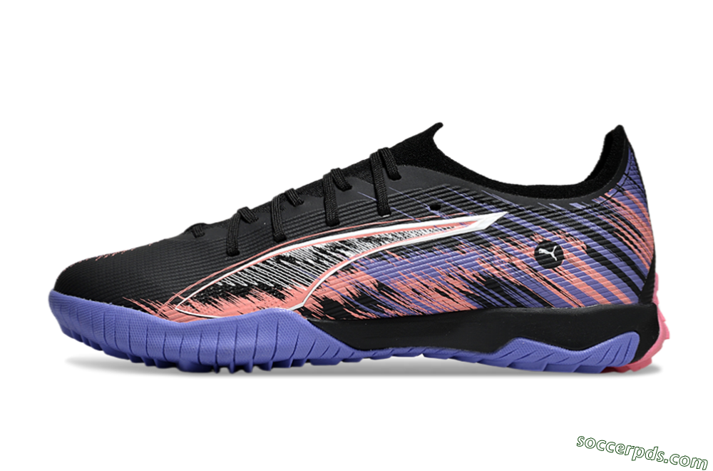Puma Ultra Ultimate TF Low-Tops Football Shoes - Black/White/Purple/Pink 2