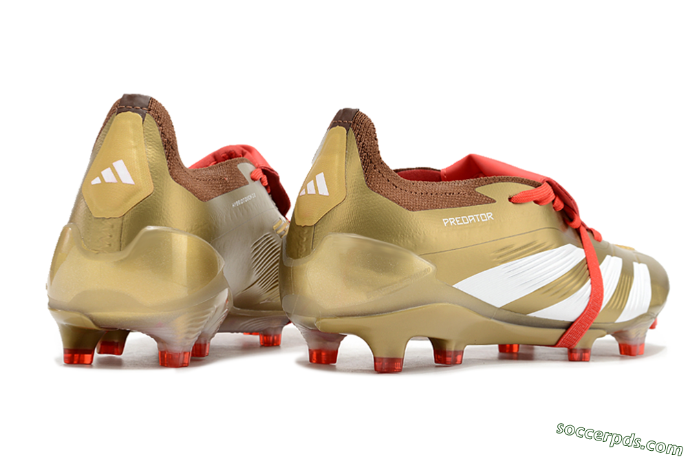 Adidas Predator Elite Foldover Tongue FG Low-Tops Football Boots - Gold/Red/White 6