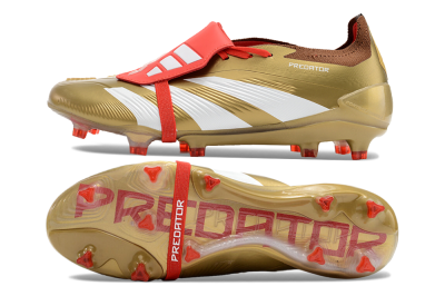 Adidas Predator Elite Foldover Tongue FG Low-Tops Football Boots - Gold/Red/White