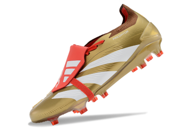Adidas Predator Elite Foldover Tongue FG Low-Tops Football Boots - Gold/Red/White