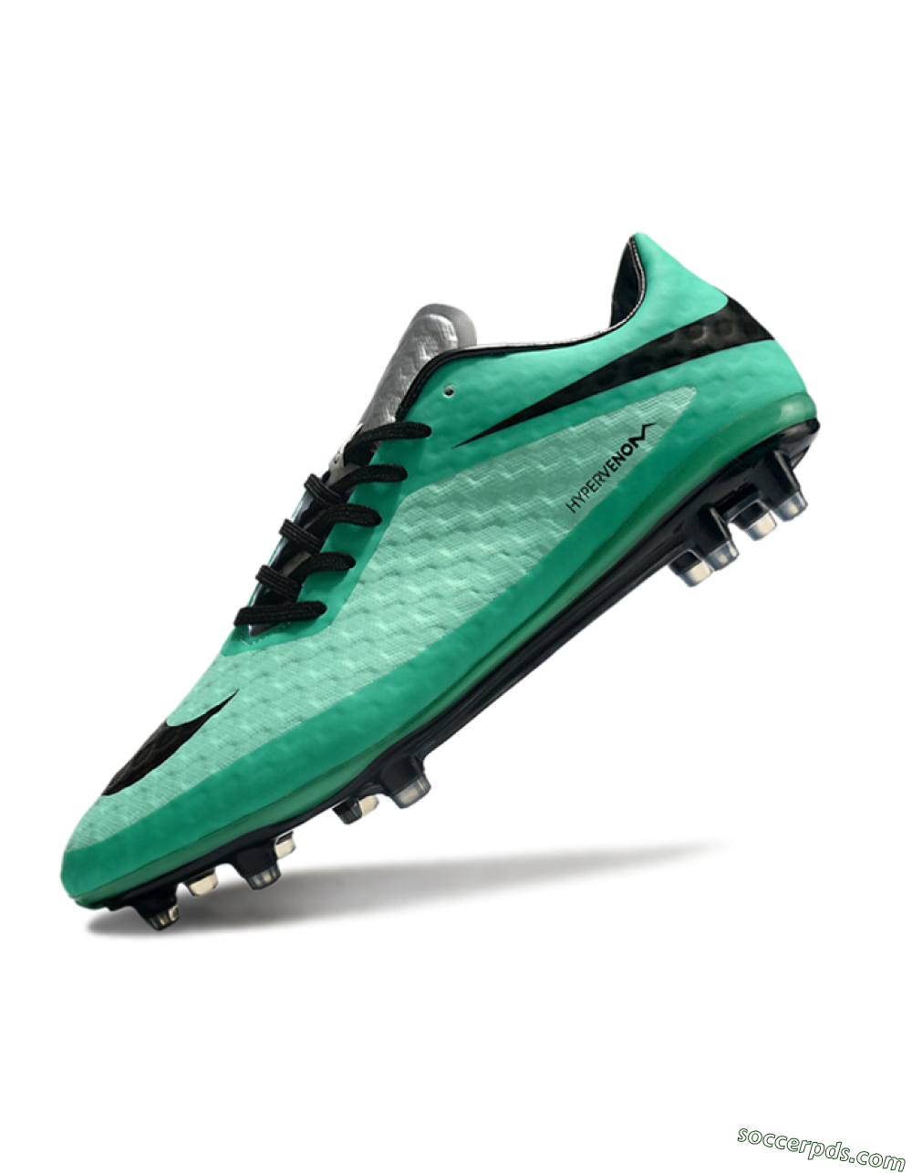 Nike Hypervenom Phantom FG Low-Tops Football Boots - Green/Black/Silver 5
