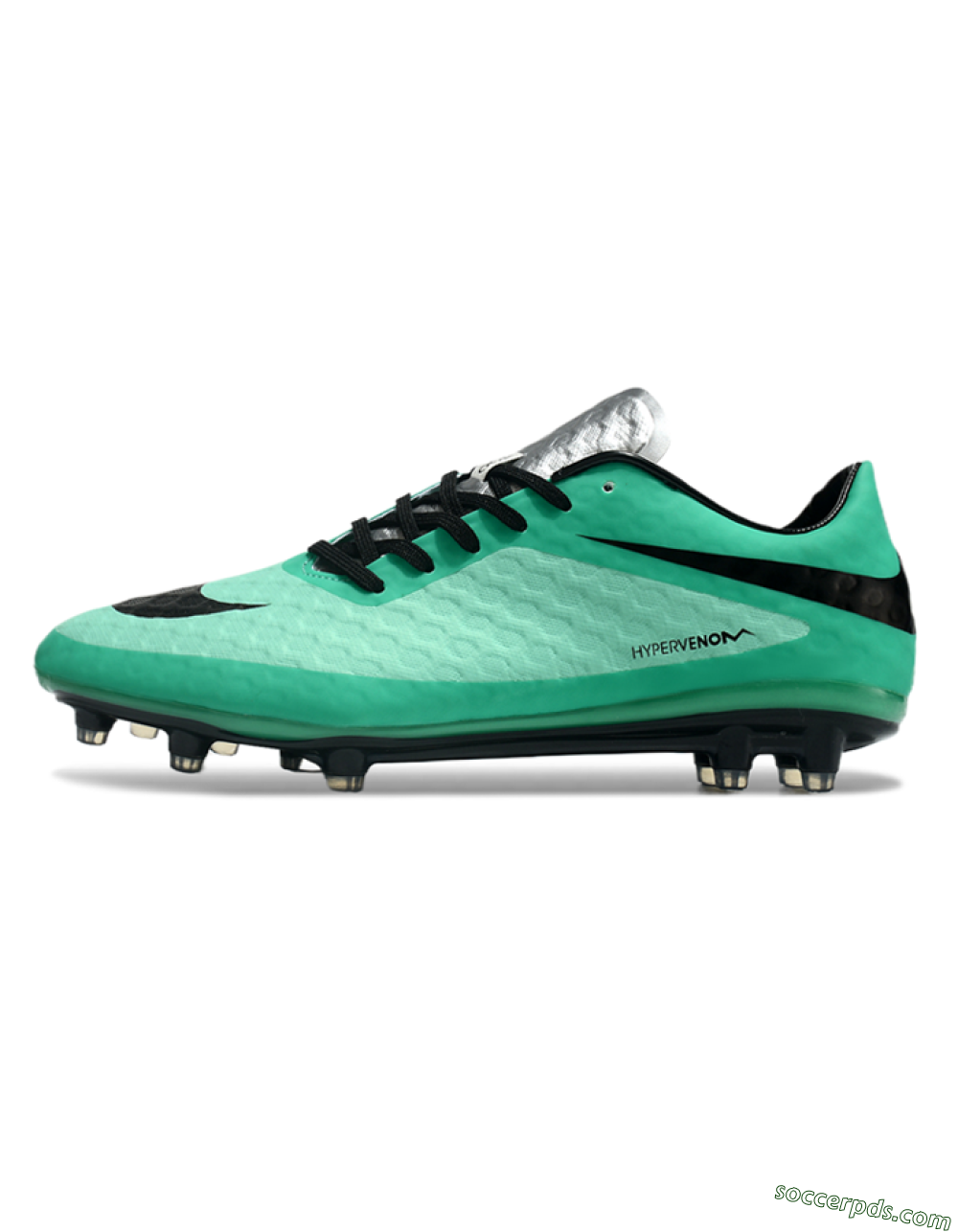 Nike Hypervenom Phantom FG Low-Tops Football Boots - Green/Black/Silver 2