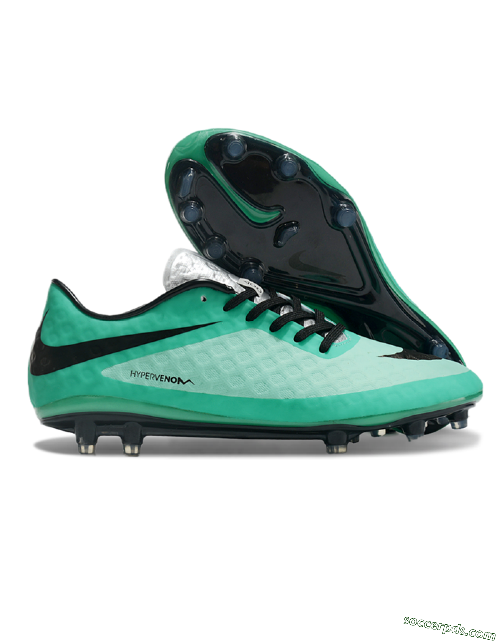 Nike Hypervenom Phantom FG Low-Tops Football Boots - Green/Black/Silver 1