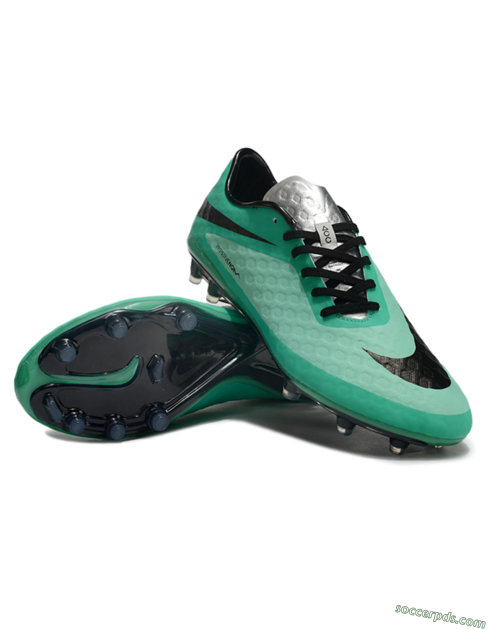 Nike Hypervenom Phantom FG Low-Tops Football Boots - Green/Black/Silver 3