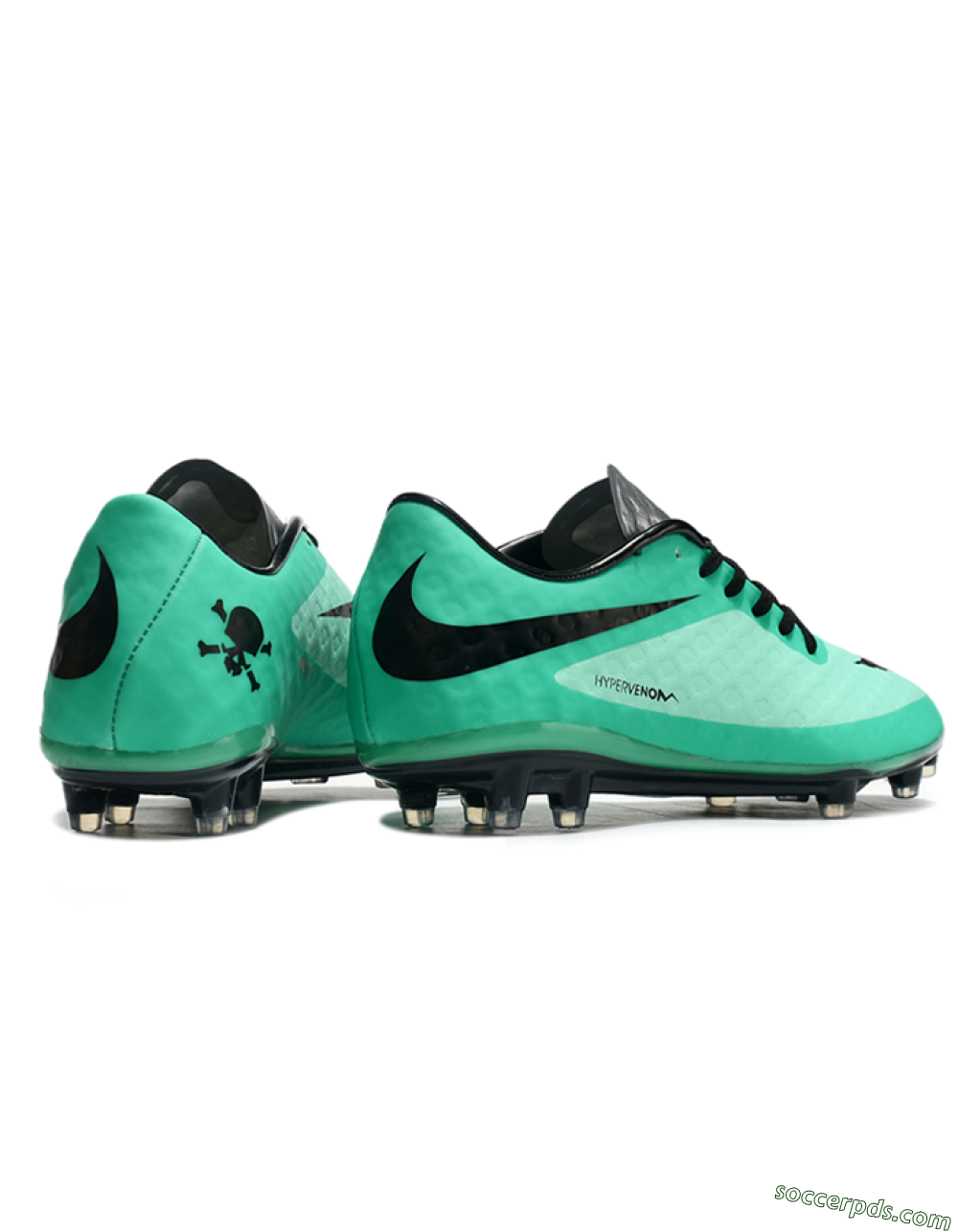 Nike Hypervenom Phantom FG Low-Tops Football Boots - Green/Black/Silver 6
