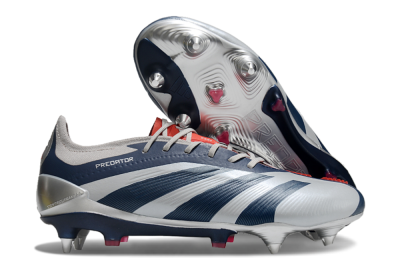 Adidas Predator 24 Elite SG Low-Tops Football Boots - Silver/Blue/Red