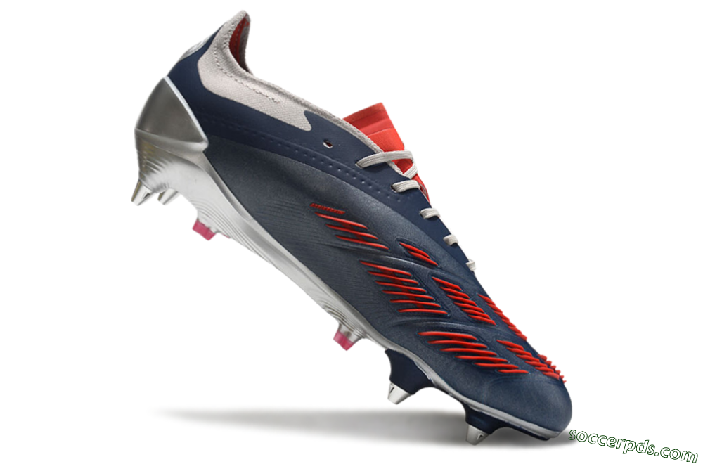 Adidas Predator 24 Elite SG Low-Tops Football Boots - Silver/Blue/Red 4