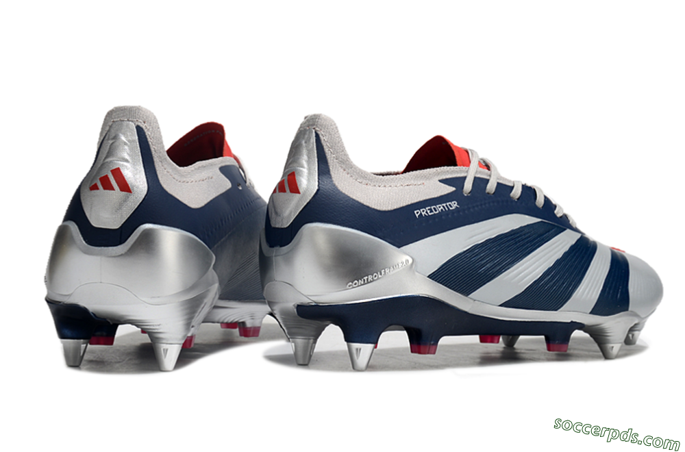 Adidas Predator 24 Elite SG Low-Tops Football Boots - Silver/Blue/Red 6