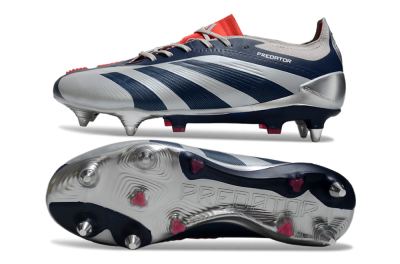 Adidas Predator 24 Elite SG Low-Tops Football Boots - Silver/Blue/Red