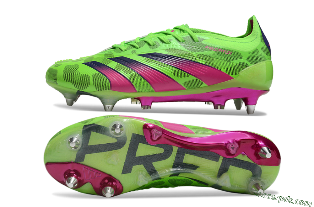 Adidas Predator 24 Elite SG Low-Tops Football Boots - Yellow/Purple/Pink 0