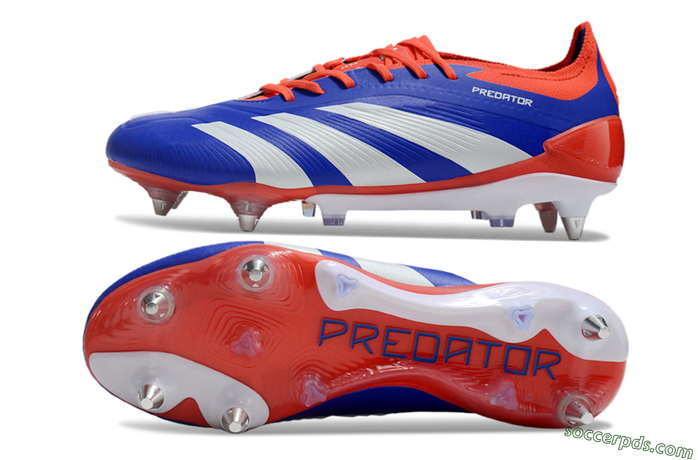 Adidas Predator Elite Foldover Tongue SG Low-Tops Football Boots - Blue/White/Red 0