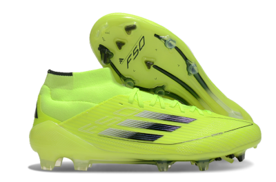 Adidas F50 Elite Mid FG High-Tops Football Boots - Yellow/Blue/White