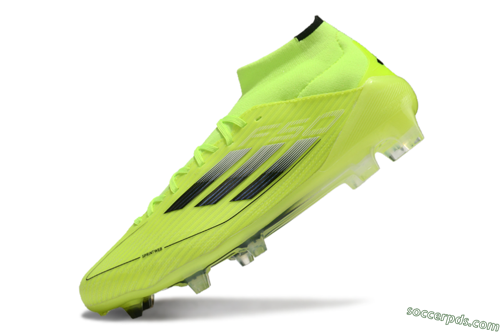 Adidas F50 Elite Mid FG High-Tops Football Boots - Yellow/Blue/White 5