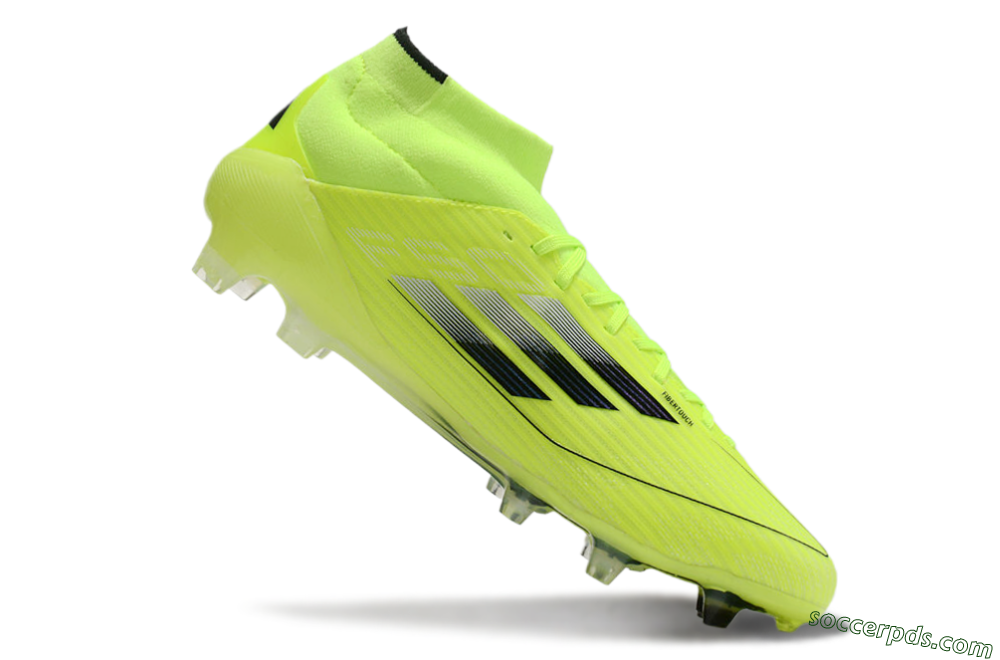 Adidas F50 Elite Mid FG High-Tops Football Boots - Yellow/Blue/White 4