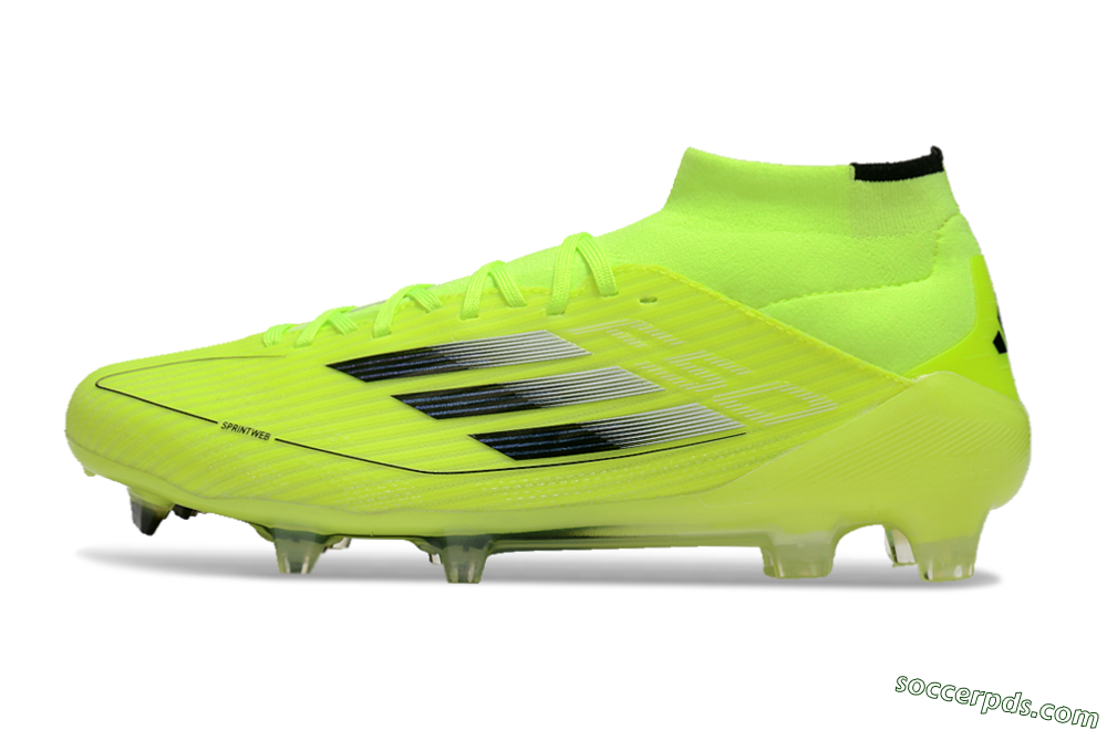 Adidas F50 Elite Mid FG High-Tops Football Boots - Yellow/Blue/White 2