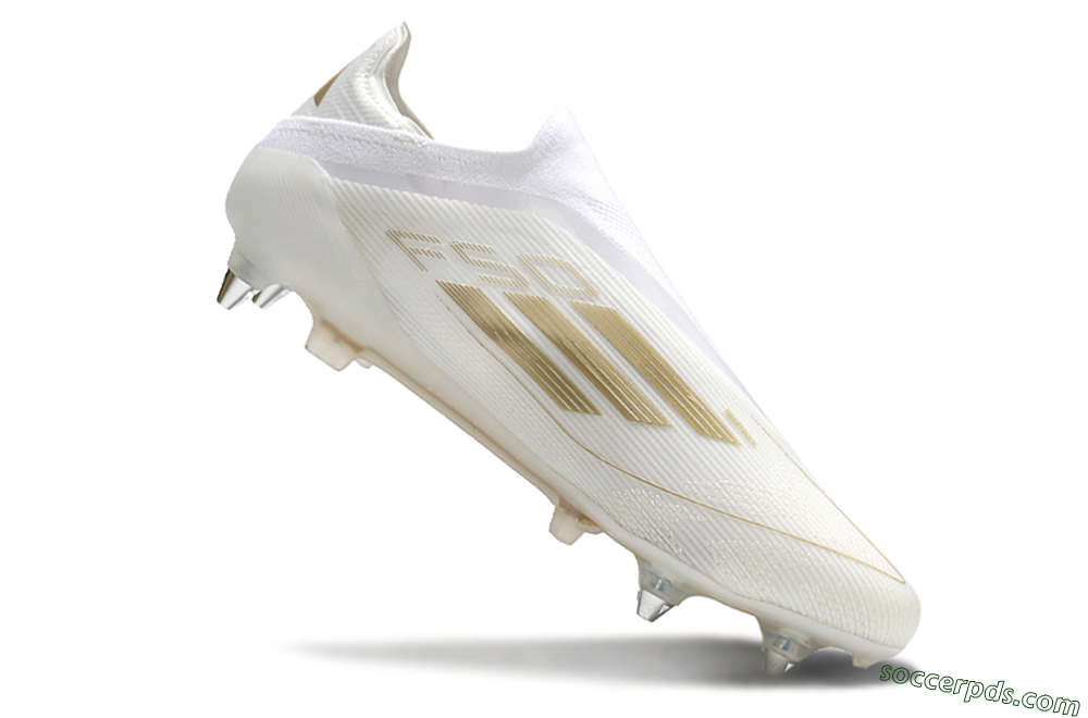 Adidas F50 Elite Laceless SG Low-Tops Football Boots - White/Gold 4