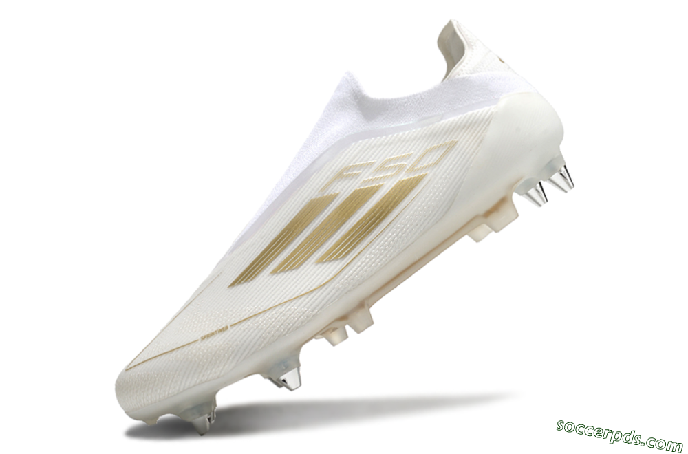 Adidas F50 Elite Laceless SG Low-Tops Football Boots - White/Gold 5