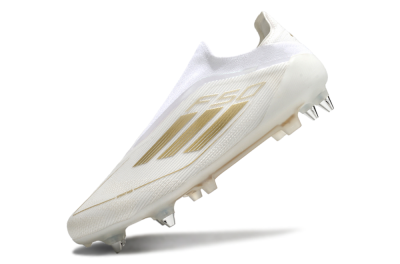 Adidas F50 Elite Laceless SG Low-Tops Football Boots - White/Gold