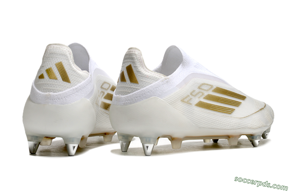 Adidas F50 Elite Laceless SG Low-Tops Football Boots - White/Gold 6